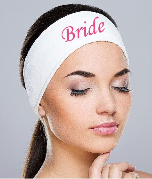 Women's Personalised Headband Spa Day Makeup Hen do Hair Band Bridesmaid Salon