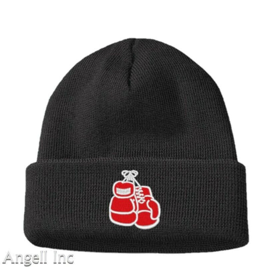 MENS BOXING GLOVES BEANIE HAT TRAINING MMA UFC SPORT GIFT WOMEN GYM EMBROIDERED