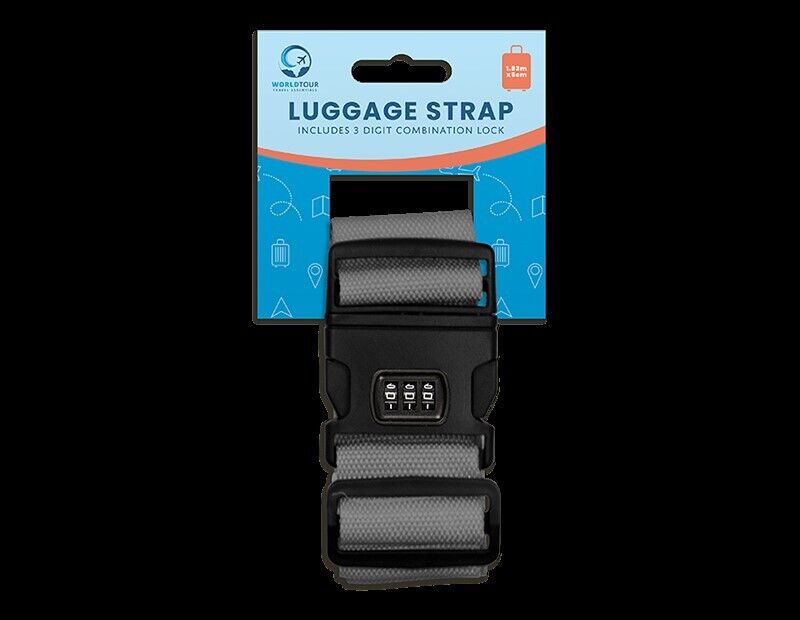 Personalised TRI COMBO Luggage Strap Suitcase Embroidered Safe Travel safe BELT
