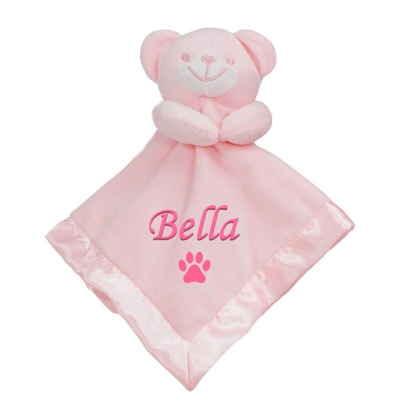 PERSONALISED Pet Name Dog Paw TAGGY COMFORTER BLANKET Cat Bed Puppy Scent Toy