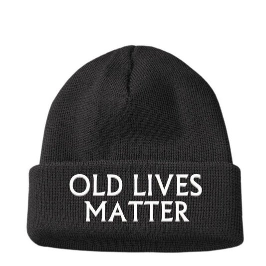 Dad men's OLD LIVES MATTER Grandad Funny Beanie Hat Joke 50th 60th Birthday Gift