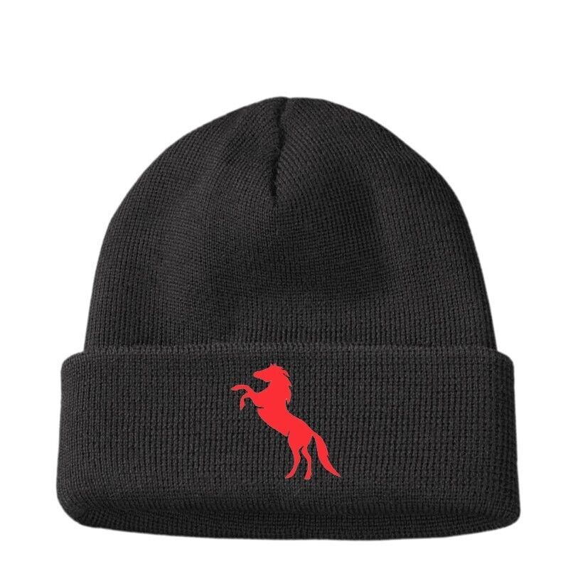 Custom Embroidered Personalised Horse Riding Polo Woolly Beanie Hat Womens Gift