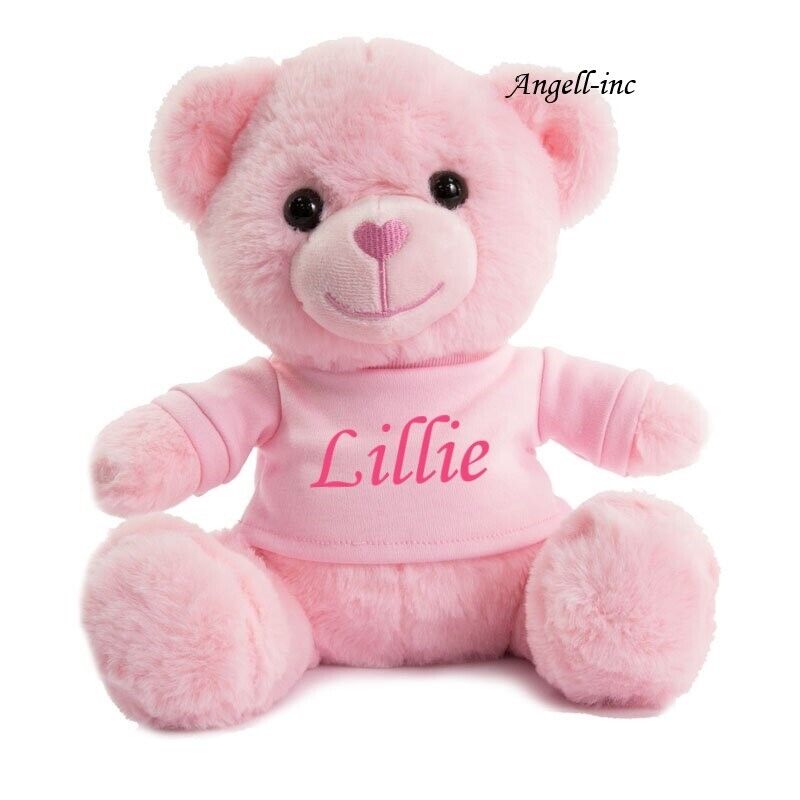Personalised 25cm Plush Teddy Bear Baby Boy Girl First Christmas Birth Gift UK