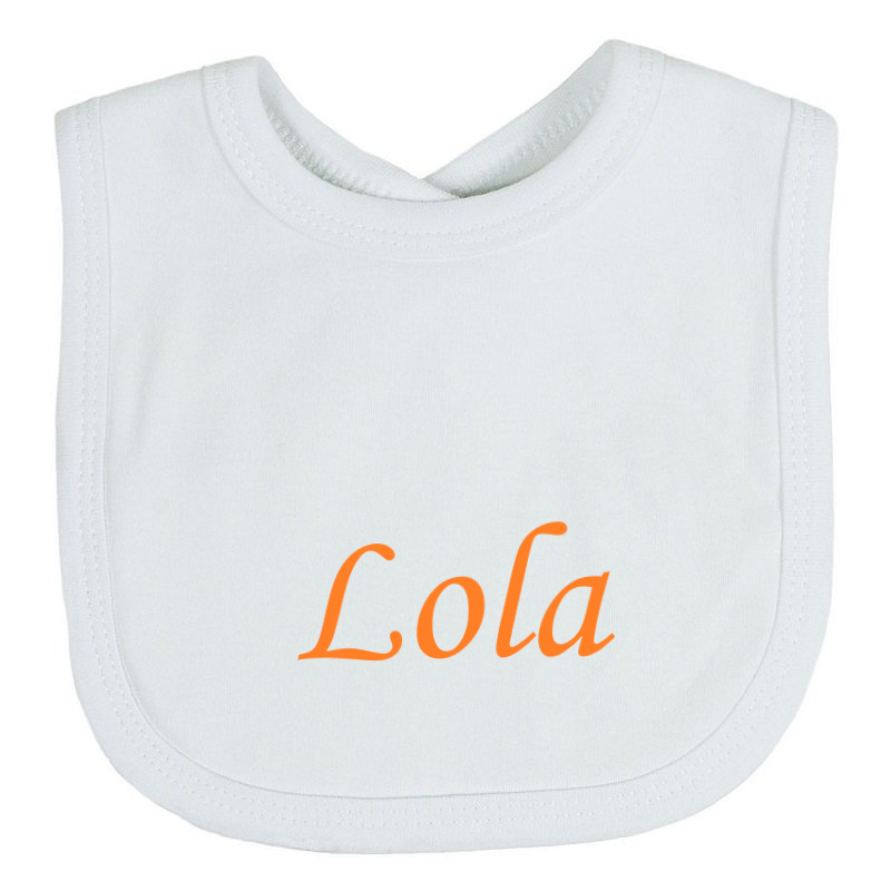 Cotton Bib Personalised Embroidered Gift Toddler Bib ANY NAME Baby Shower Babies