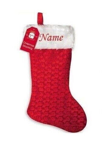 Personalised Red Christmas Stocking with Your name kids children xmas Santa sack