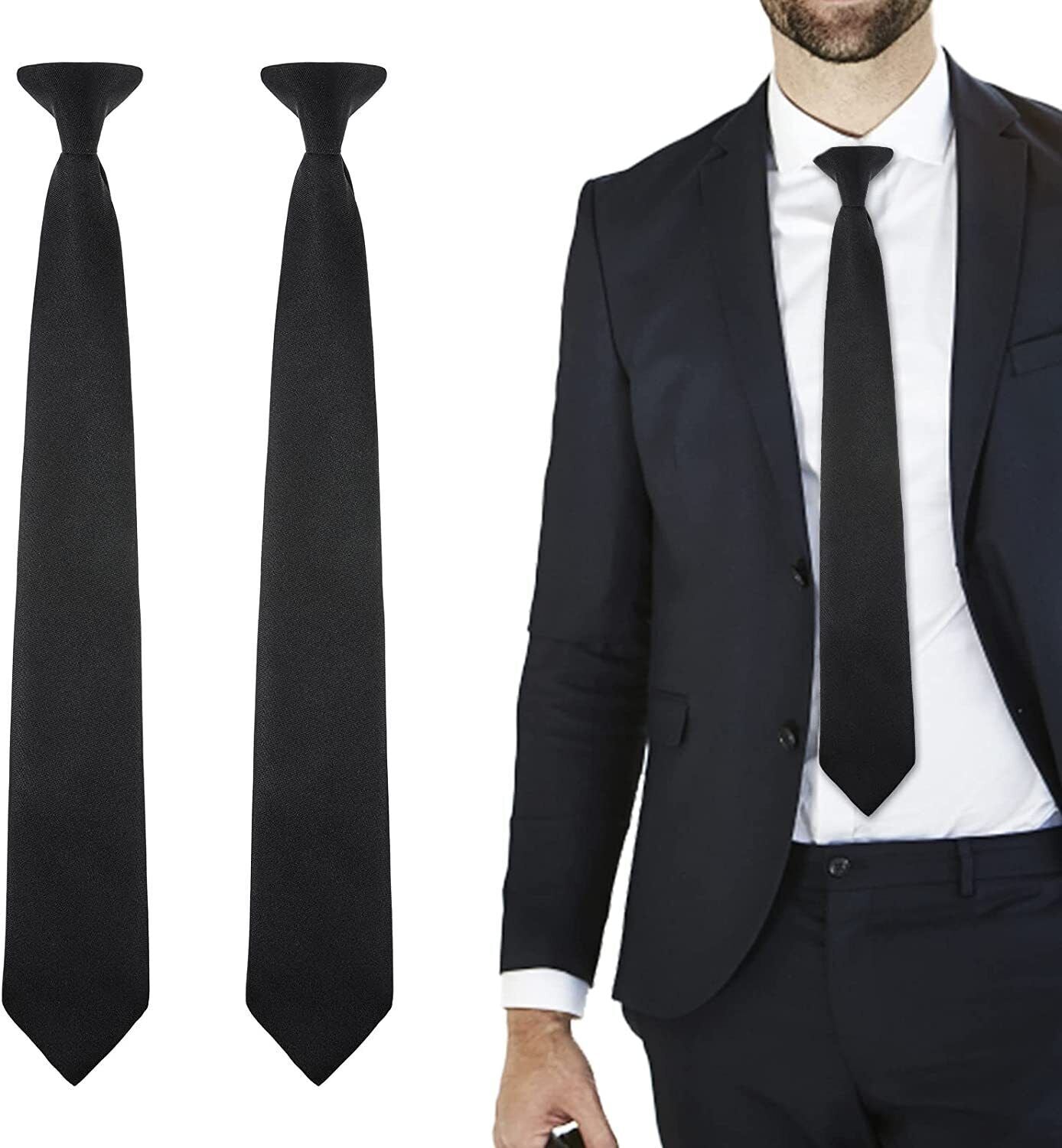 PERSONALISED Initials Smart Business Tie Gift Present Birthday Dad Black Clip on