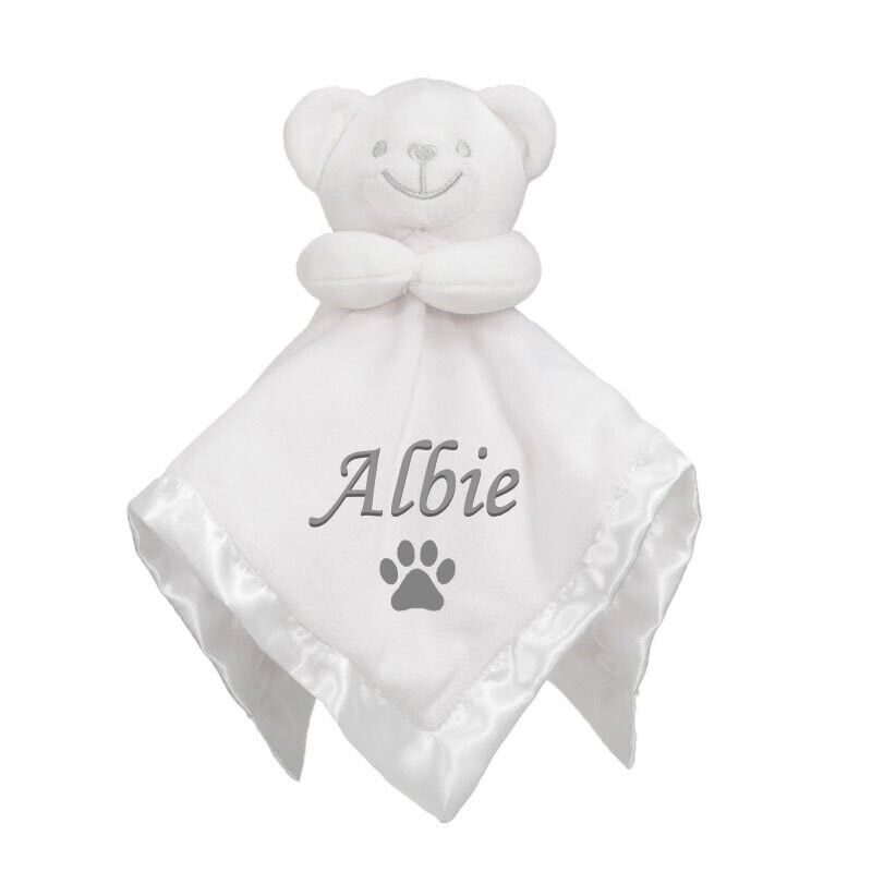 PERSONALISED Pet Name Dog Paw TAGGY COMFORTER BLANKET Cat Bed Puppy Scent Toy