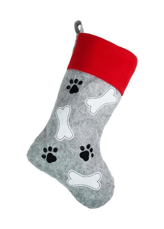 Personalised Pet Name Cat Paw Dog Bone Christmas stocking Embroidered XMAS Toy