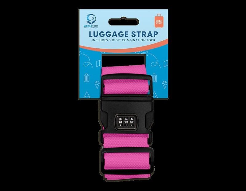 Personalised TRI COMBO Luggage Strap Suitcase Embroidered Safe Travel safe BELT