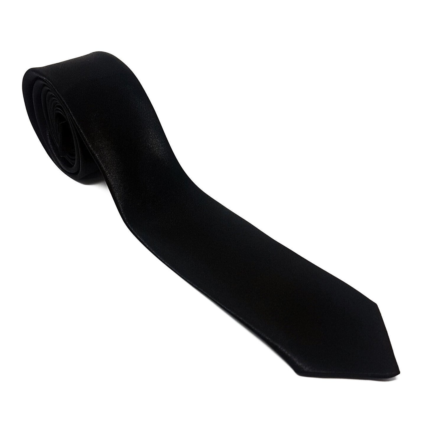 PERSONALISED Name Initials Black Clip On Tie Security Doorman Funeral Wedding