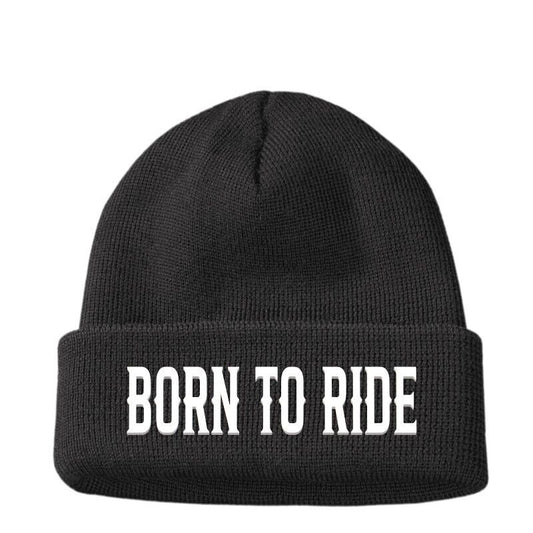 Gifts for Her Him BORN TO RIDE Beanie Hat Men's Women's Dad Mum Birthday Present