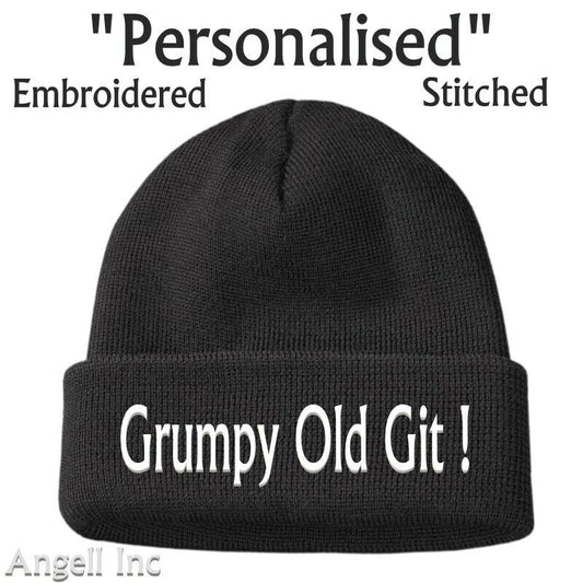 Mens GRUMPY OLD GIT Beanie Hat Cap Gift Funny Rude Joke Dads Birthday Present