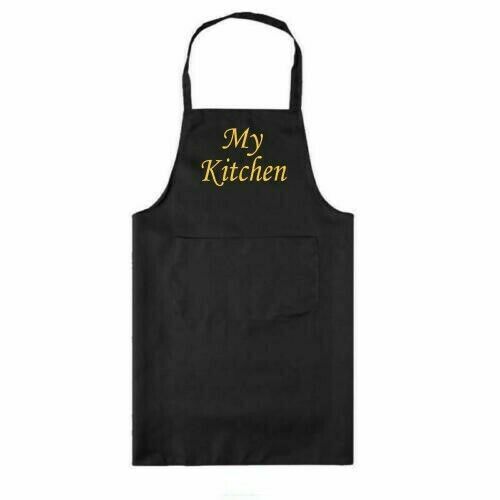 Personalised Custom Embroidered Apron with POCKET BBQ Chef Cooking Baking GIFT