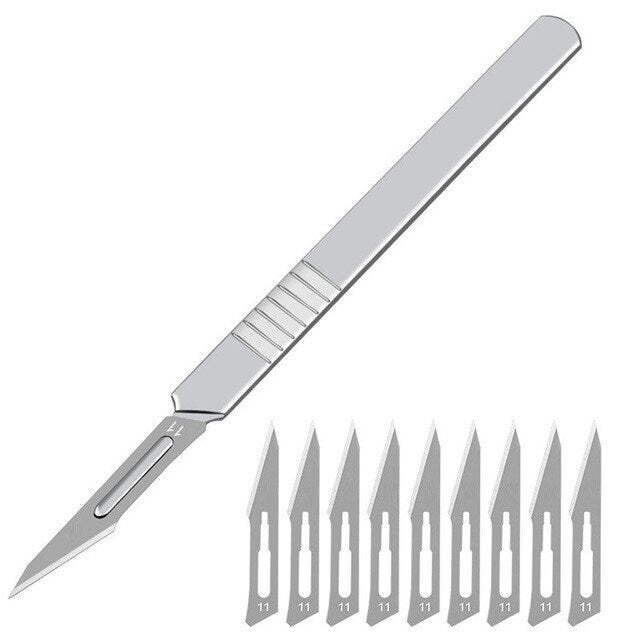 11pc Set includes Scalpel and pack of 10x Scalpel Blades 10# or 11# Stainless Steel Engraving Wood Carving Tool Blades Sharp scalpel Crafts