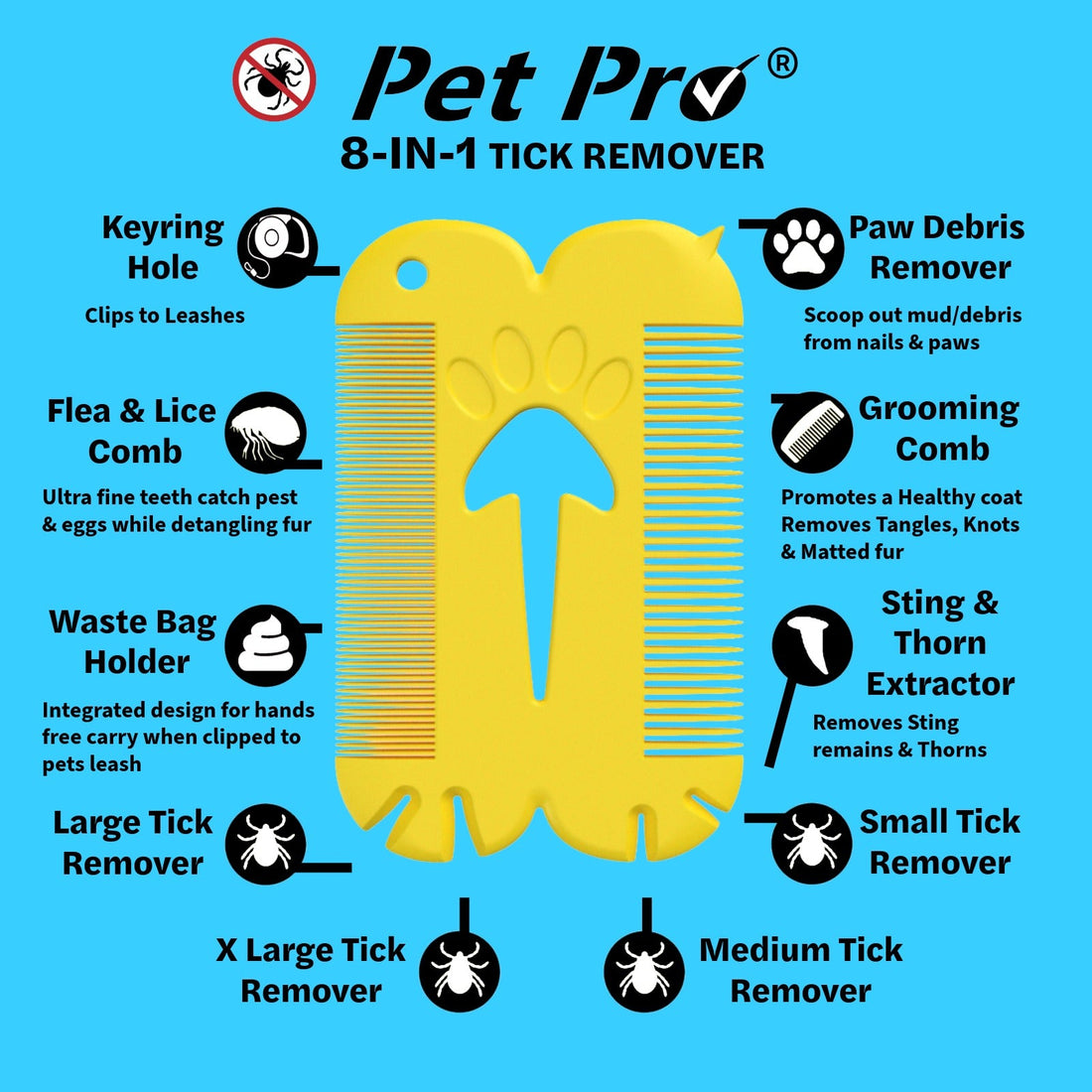 Hiking with dog—credit-card EDC tick remover and flea comb on leash.