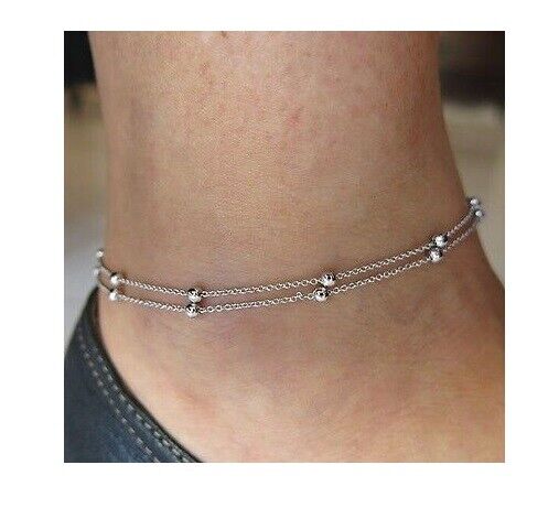 DOUBLE BALL CHAIN Fashion Ankle Bracelet Women Anklet Foot Jewelry Chain Beach