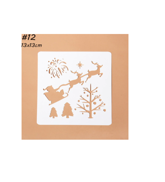 Washable CHRISTMAS STENCIL REINDEER SILOUETTE Themed Xmas Crafts & Cardmaking