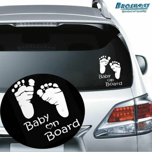 Baby On Board White FEET Car Safety Child Children Window Sticker Vinyl Decal