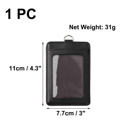 Black Faux Leather Badge Id Card Holder Name Luggage Bag Suitcase Travel Tags Uk