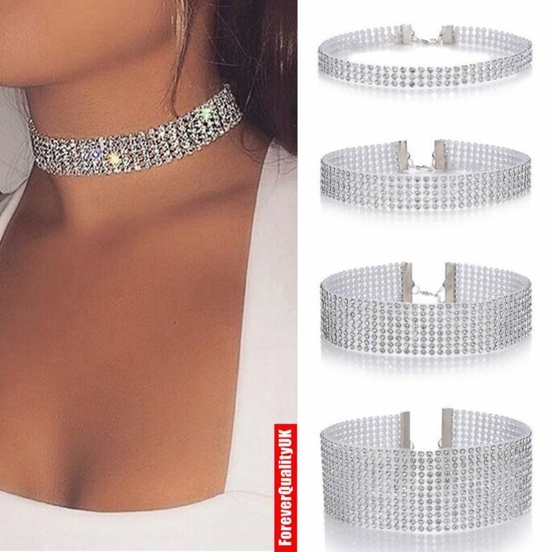 Fashion Women Full Diamond SUMMER Rhinestone Choker Necklace Wedding Jewellery