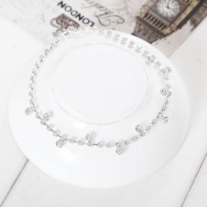 Silver Tassel Crystal Rhinestone Summer sexy Anklet Ankle Bracelet Women