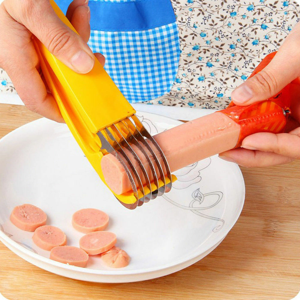BANANA FRUIT SLICER SASUAGE CUTTER SUMMER EATING KITCHEN FRUIT TOOL GADGET  UK