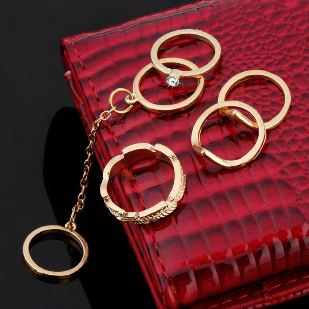6pc Gold / Silver Stackable Mid Midi Finger Ring Set Size Small boho beautiful