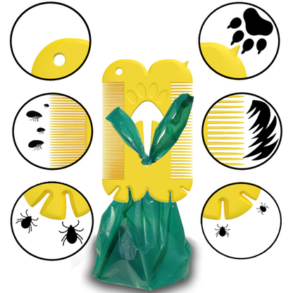 Flea Comb for Dogs Cats, Dog Hair Comb Grooming Tool for Removing Tear Stains, Fleas, Dandruff, Lice