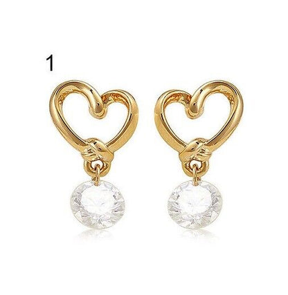 SEXY BEAUTIFUL Love Heart Shaped Crystal Hook Earrings Ear Stud Womens Gift UK