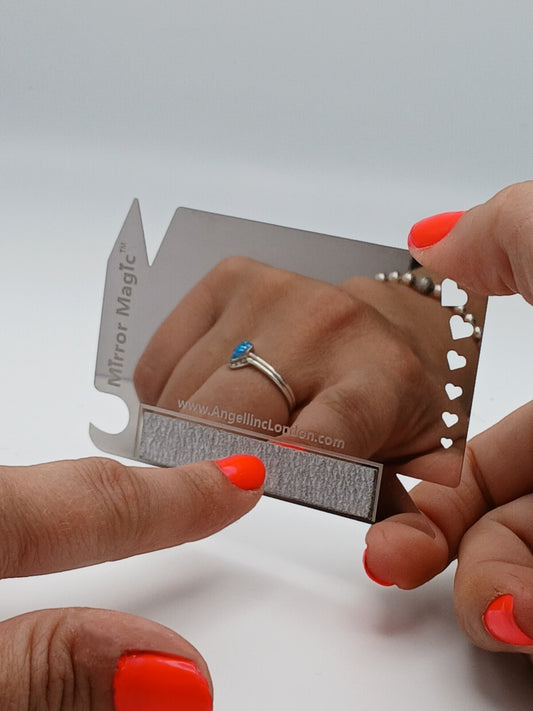 Mirror Magic 7-in-1 Mirrored Beauty Travel Card Nail Files Cleaner Metal Ends