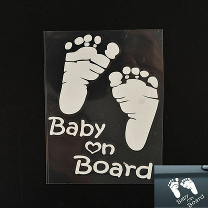 Baby On Board White FEET Car Safety Child Children Window Sticker Vinyl Decal