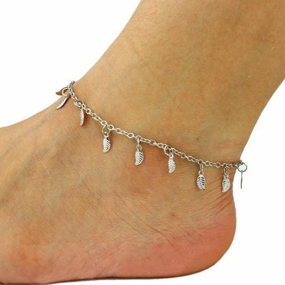 SMALL LEAF CHARM Fashion Ankle Bracelet Women Anklet Foot Jewelry Chain Beach