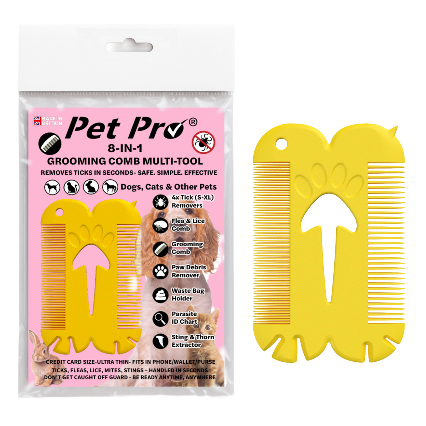 Professional 8 in 1 Dog Hair Fur Brush for Grooming Deshedding Dematting Tool Comb