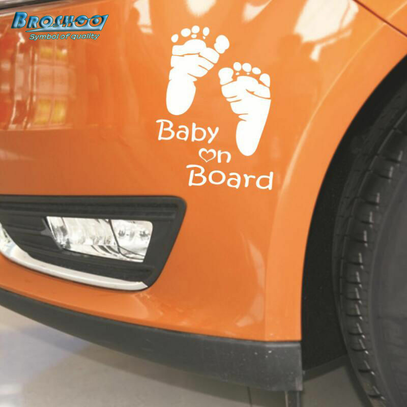 Baby On Board White FEET Car Safety Child Children Window Sticker Vinyl Decal