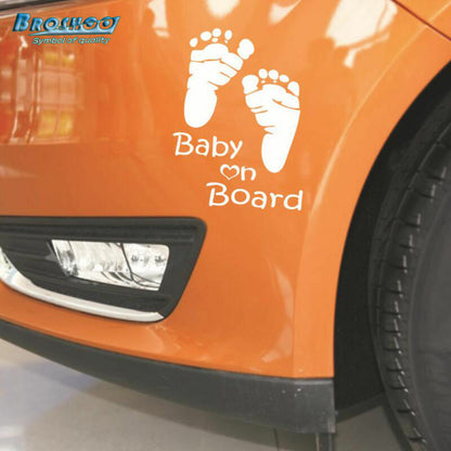 Baby On Board White FEET Car Safety Child Children Window Sticker Vinyl Decal