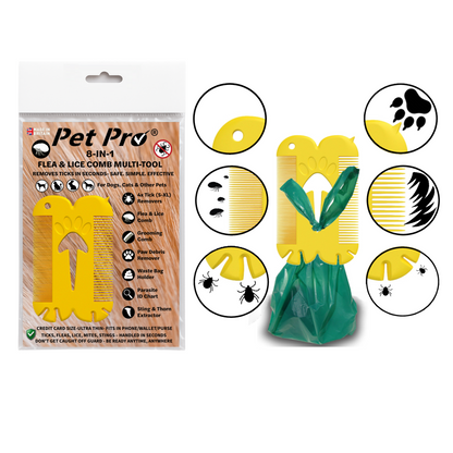 Flea Comb for Dogs Cats, Dog Hair Comb Grooming Tool for Removing Tear Stains, Fleas, Dandruff, Lice