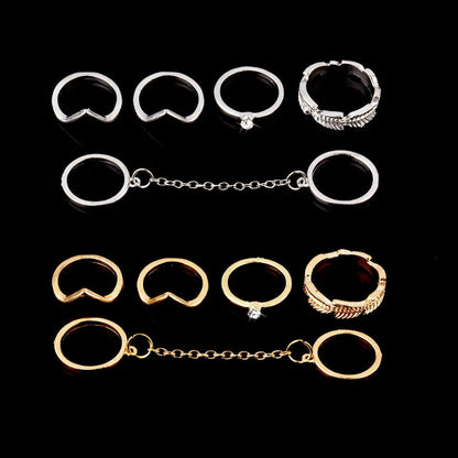6pc Gold / Silver Stackable Mid Midi Finger Ring Set Size Small boho beautiful