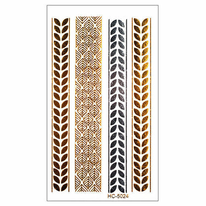 Metallic Gold Temporary Tattoo Arm Band Party Festival Rave Boho Henna Body Art