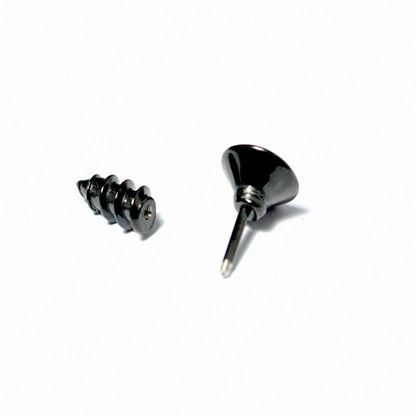 2pcs Punk Gothic Unisex Unique Stainless Steel Gold Silver Screw Stud Earrings