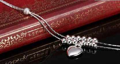 SILVER HEART ANKLET SUMMER Tibetan BOHO Ankle Bracelet Beach Foot Jewellery UK