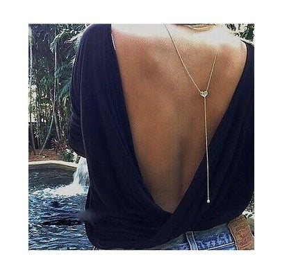 Bikini heart love BACK CHAIN HARNESS  Crossover Belly Waist Body Chain Necklace