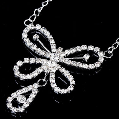 Bikini Rhinestone Harness Lower Back Crossover Belly Waist Body Chain Necklace
