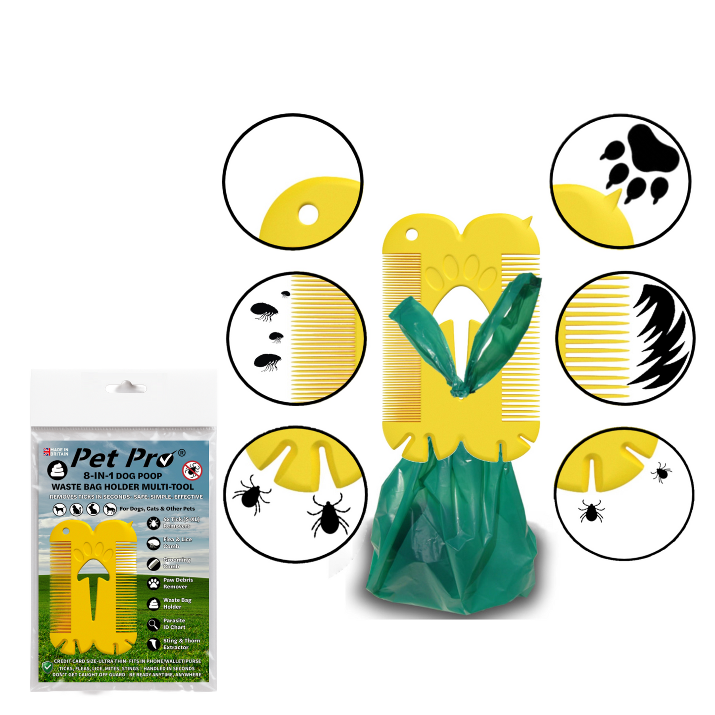 Dog Waste Poo Bag Dispenser Holder Lead Clip Attachment Handsfree Poop Bag carry Puppys Kittens Pet Pro