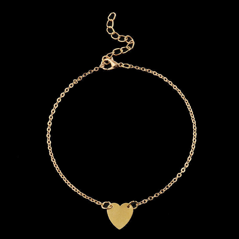 SEXY HEART ANKLET LADIES GIRL Fashion Ankle Bracelet Foot Jewelry Chain Beach UK