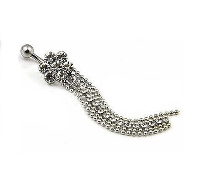 SEXY BEAUTIFUL LADIES FLOWER Belly Bar Ring Rhinestone Navel Gift UK BARGAIN