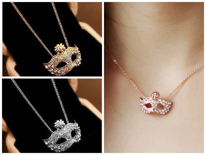 EYE MASK BALL Pendant NECKLACE Choker Diamond charm Fashion Women Chain Jewelry