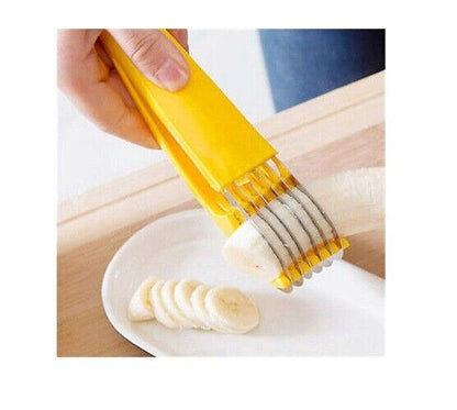 BANANA FRUIT SLICER SASUAGE CUTTER SUMMER EATING KITCHEN FRUIT TOOL GADGET  UK