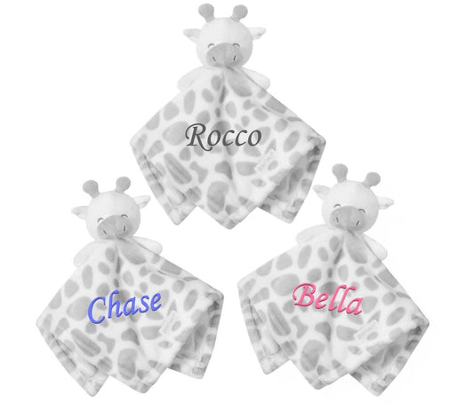 Personalised Baby Comforter Blanket Security Blanket GIRAFFE Baby gift Babies UK