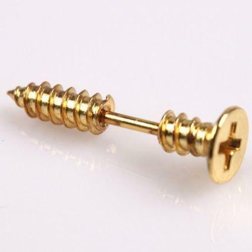 2pcs Punk Gothic Unisex Unique Stainless Steel Gold Silver Screw Stud Earrings