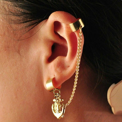 ANCHOR hanging Womens Ear Cuff Earrings Wrap Fashion Clip On Cuffs Fake Stud UK